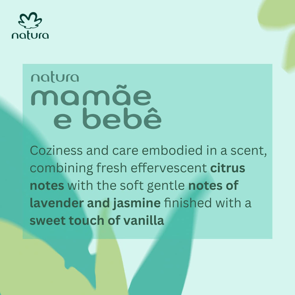 Natura Baby Cologne soft scent near cuddle moment suggests subtle ambiance.