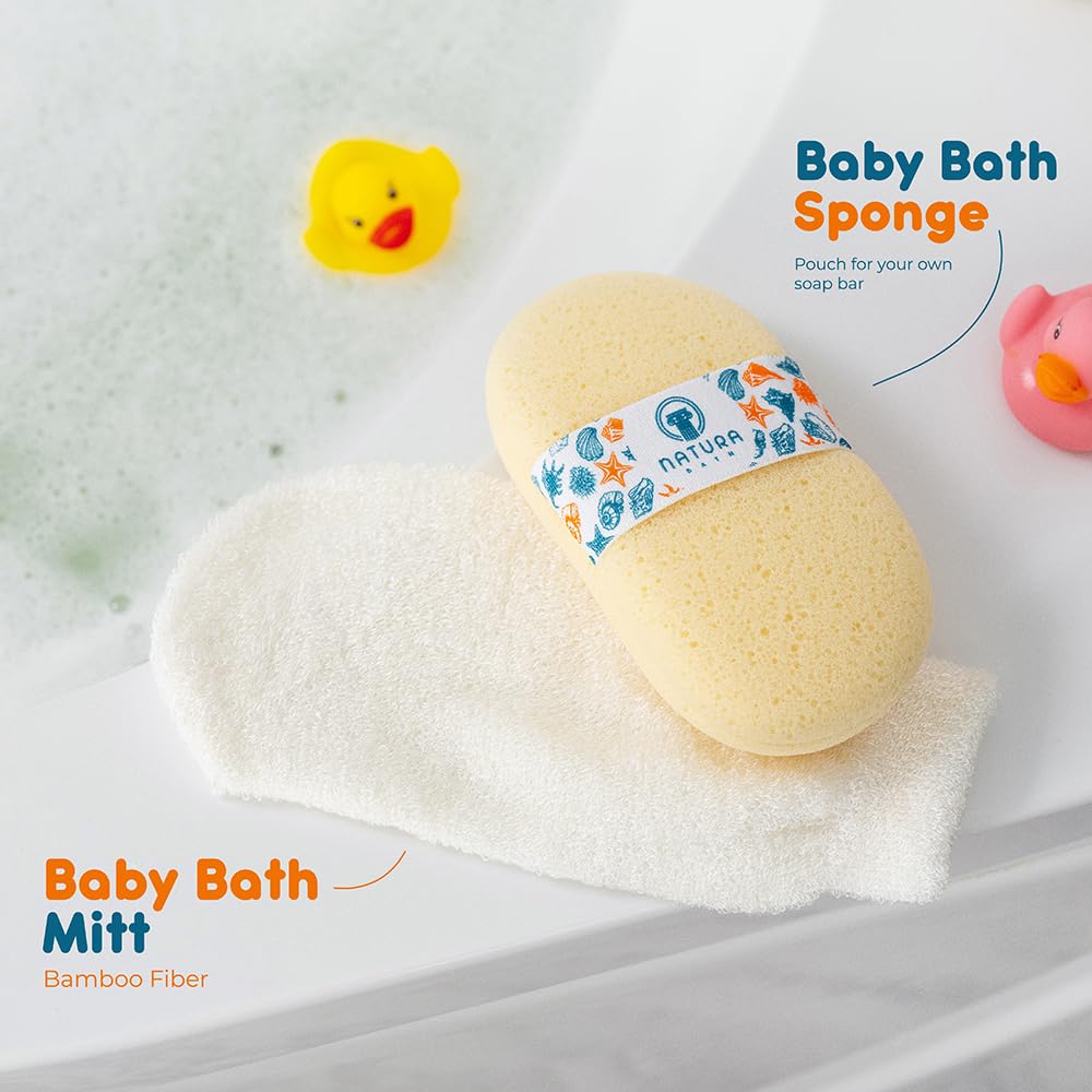 Natura Bath quick-drying sponge helps keep bath-time tidy and hygienic