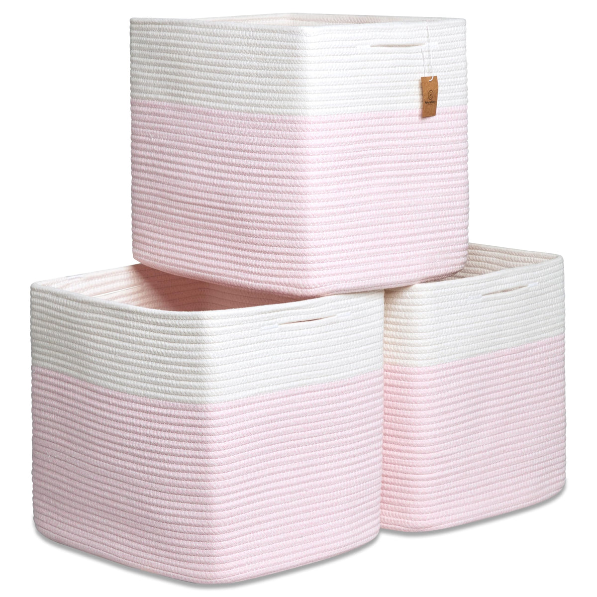 NaturalCozy Kallax bin assembled on shelf for tidy storage