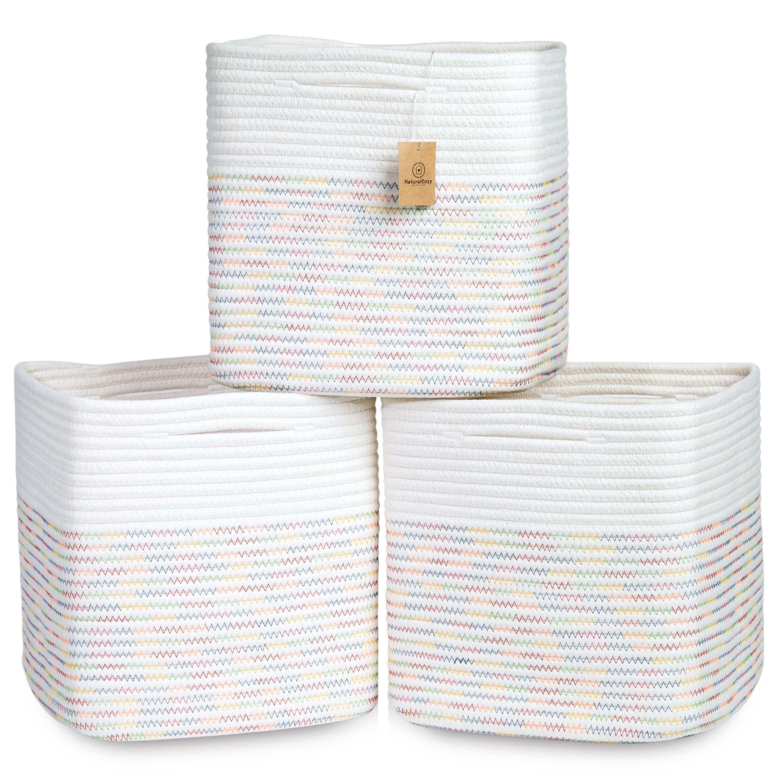 NaturalCozy 13-inch cube storage bin folding demonstration for easy reshaping and organization