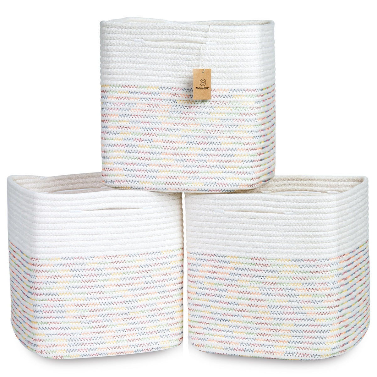 NaturalCozy 13-inch cube storage bin folding demonstration for easy reshaping and organization