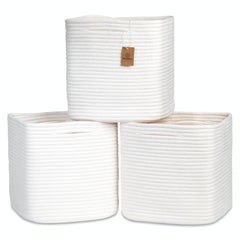 NaturalCozy 13-inch cube bin folded setup for easy shaping on shelves
