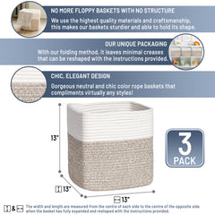 NaturalCozy 13-inch cube storage bin interior space shows extra storage capacity.