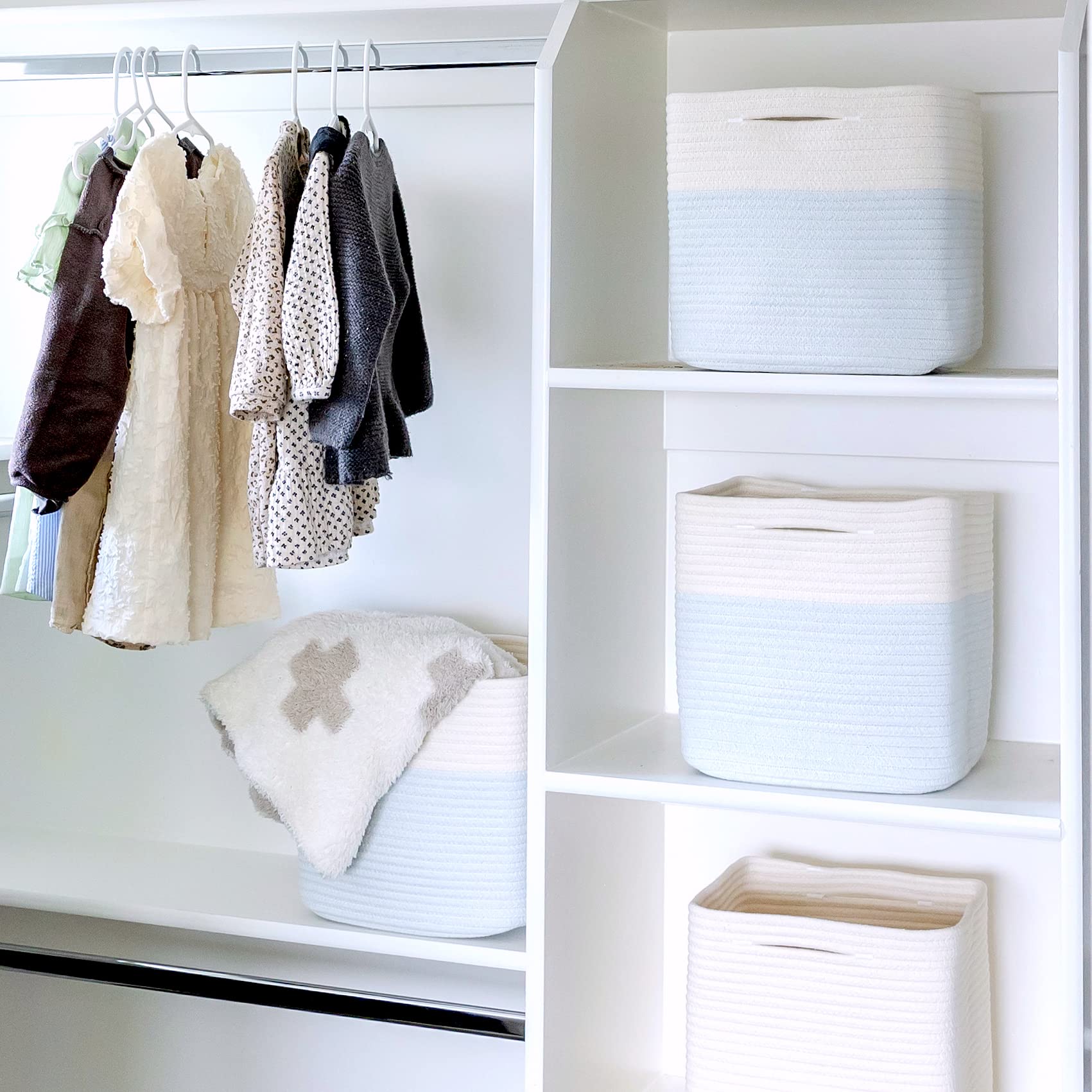 NaturalCozy 3-pack cubes ideal for closet, shelf, and toy organization.
