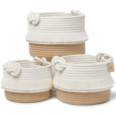 NaturalCozy 3-piece basket set in nursery storage keeps toys organized and within reach.