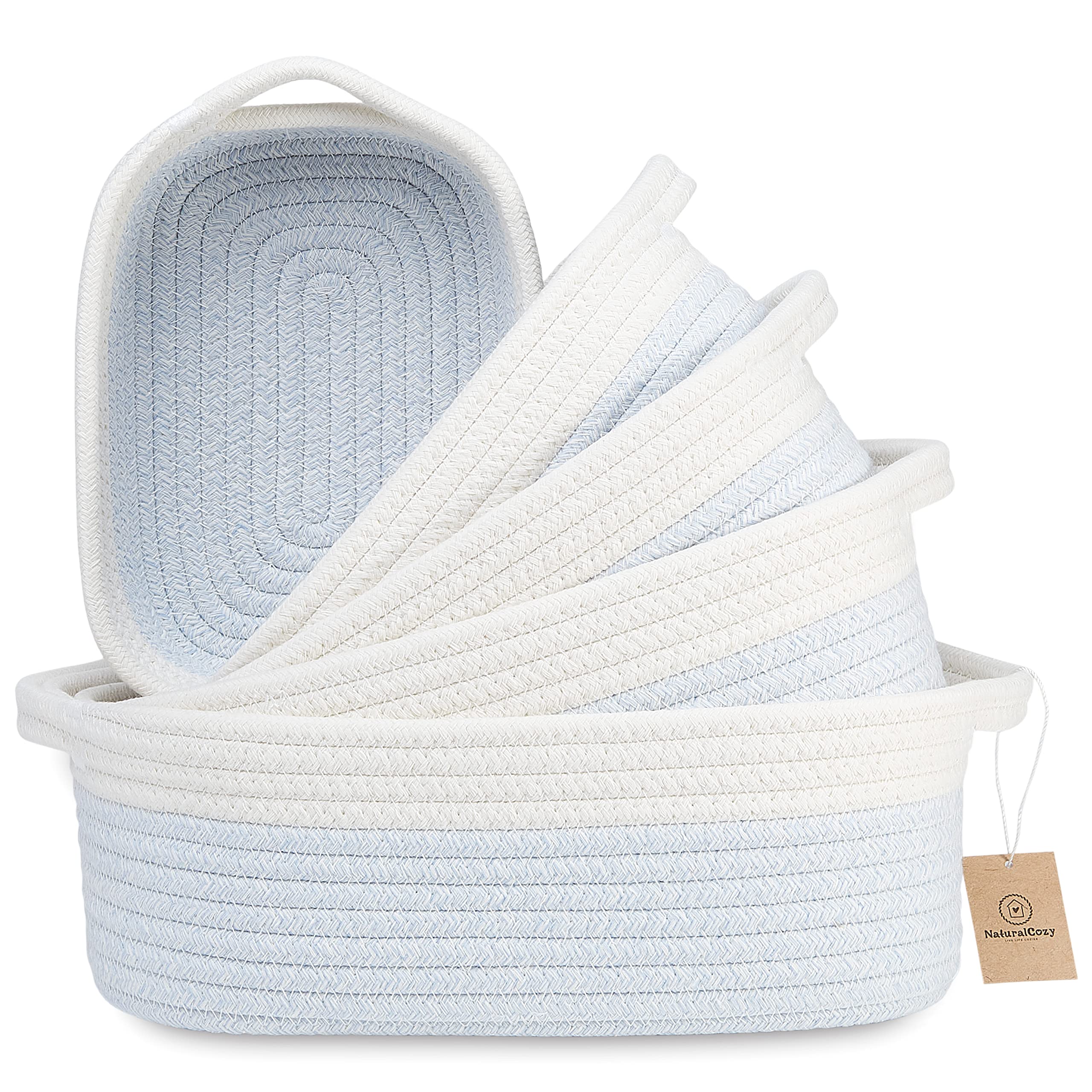 NaturalCozy five-piece basket set in packaging ready for use