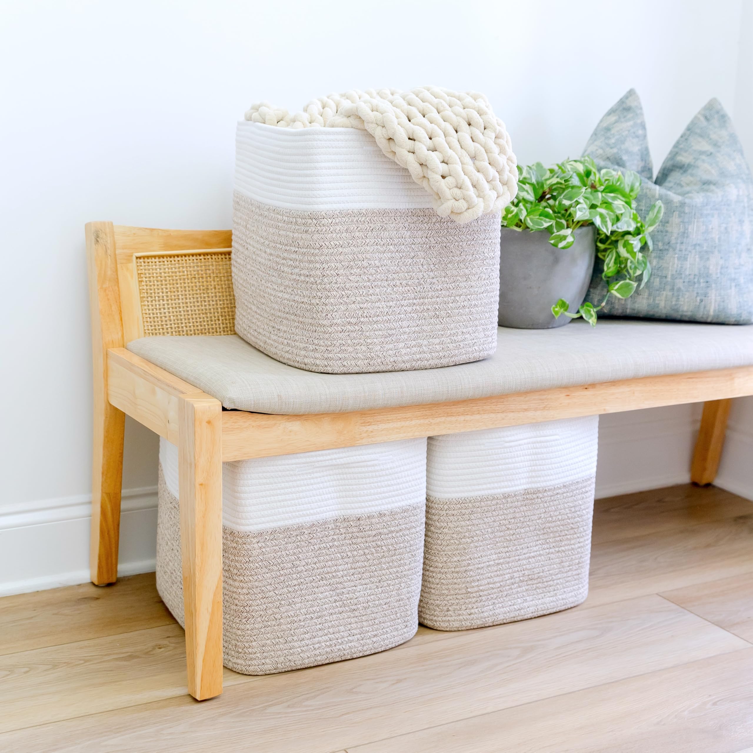 NaturalCozy baby-blanket-organization-bin demonstrates cozy closet organization.
