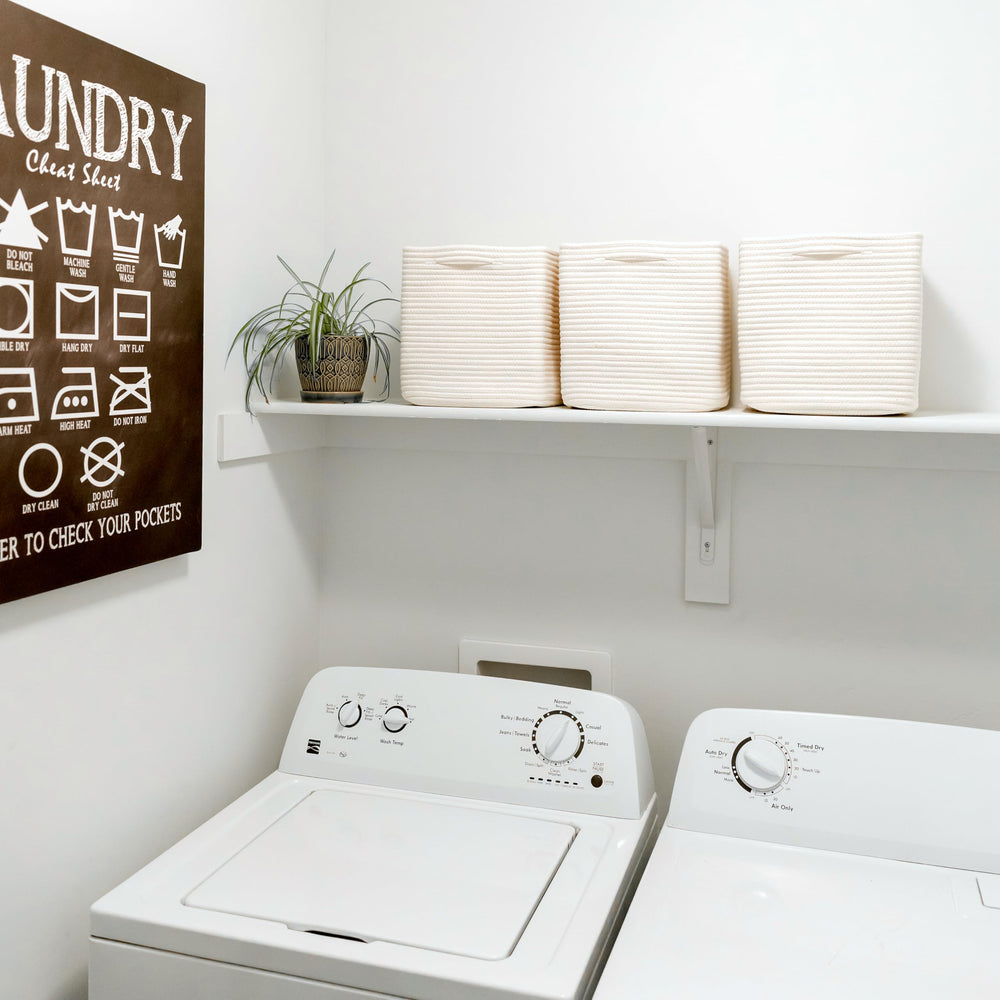 NaturalCozy baby nursery organization using cube bins