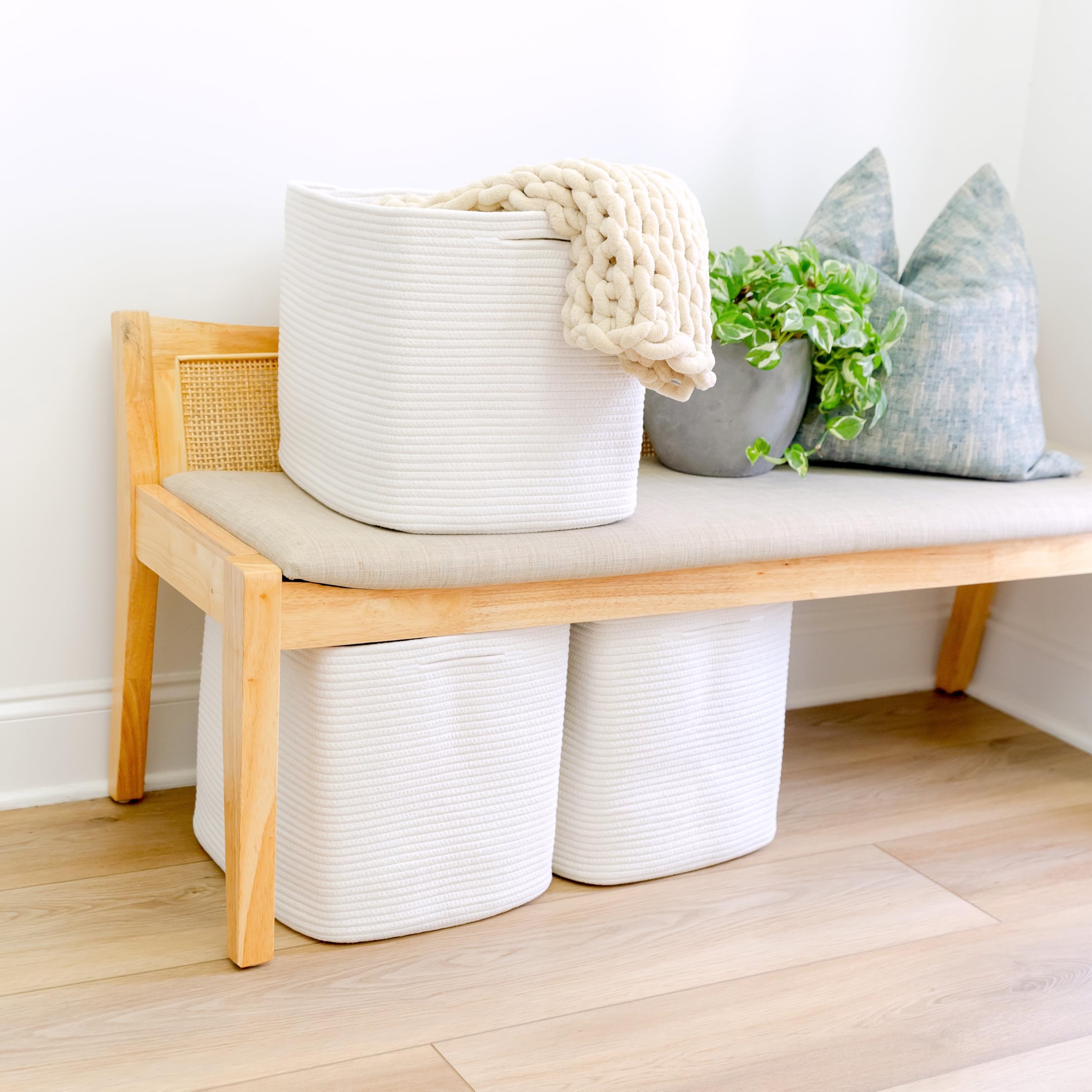 NaturalCozy baby nursery storage bin stores blankets and essentials