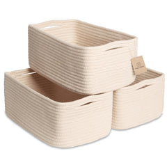 NaturalCozy basket on a shelf showing rectangular shape and organized storage