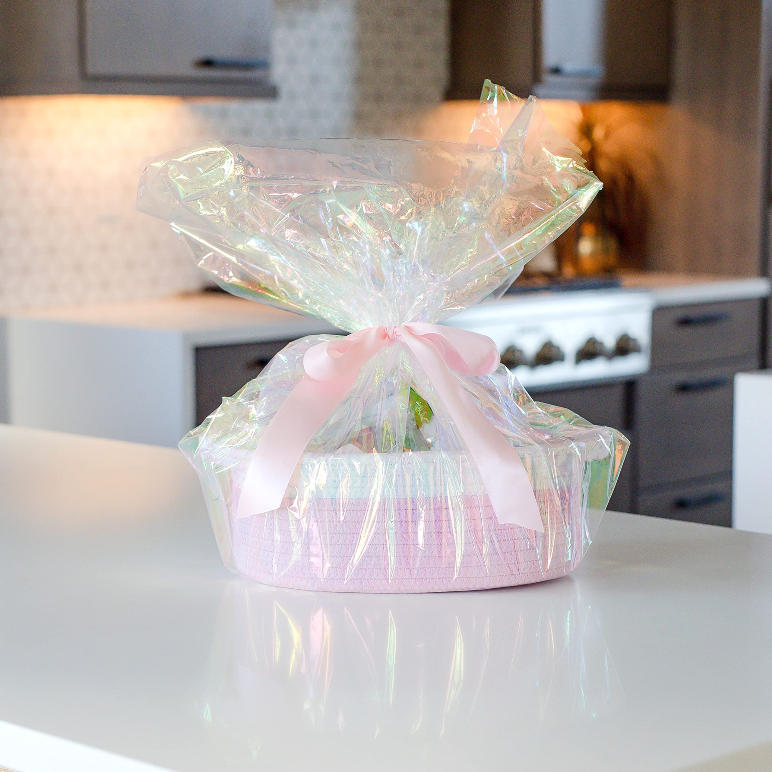 NaturalCozy baskets shipped stacked to prevent squashing during storage.