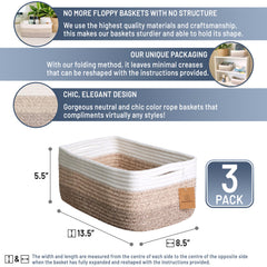 NaturalCozy baskets extra-storage-space highlights spacious compartments for toys and books.
