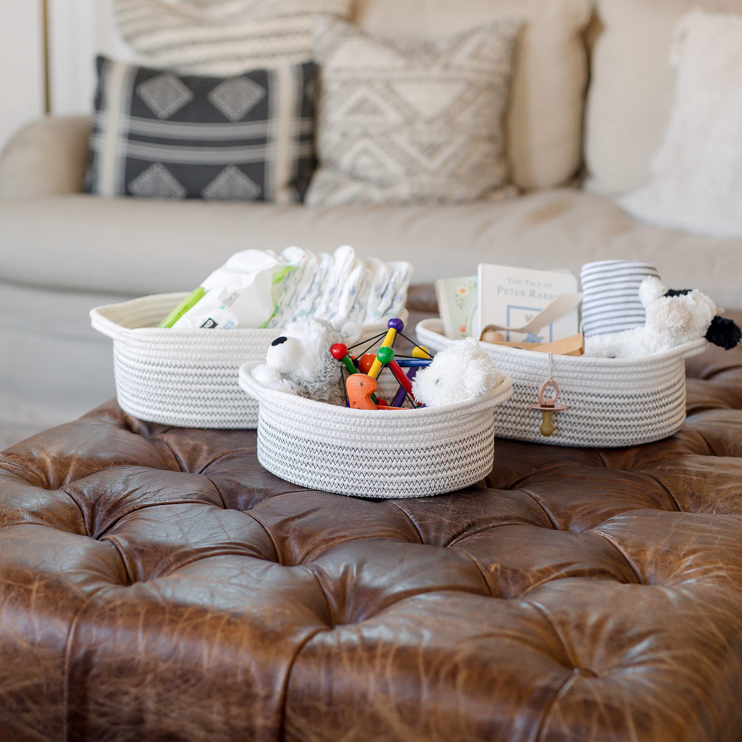 NaturalCozy cat-dog toy storage basket for organized playtime.