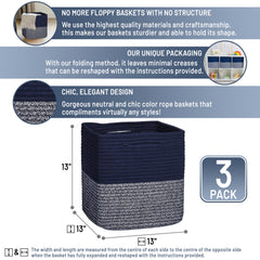NaturalCozy cotton rope basket close-up highlights premium material ideal for toy storage at home.
