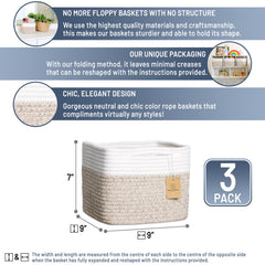 NaturalCozy cotton rope basket close-up highlights durable, stylish weave.
