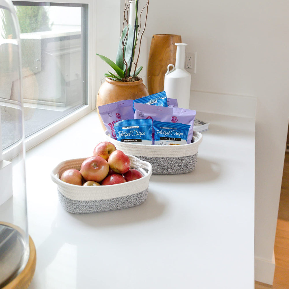 NaturalCozy nursery basket shows soft cotton rope texture ideal for toy storage