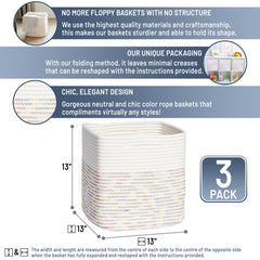 NaturalCozy cotton rope woven basket closeup texture highlights sturdy, soft-touch material
