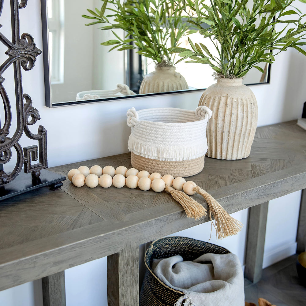 NaturalCozy eco-safe cotton rope basket adds natural warmth to any room.