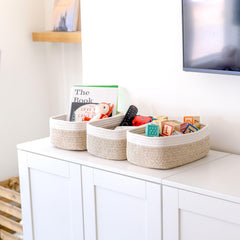 NaturalCozy hidden reinforced handles on baskets for heavy loads