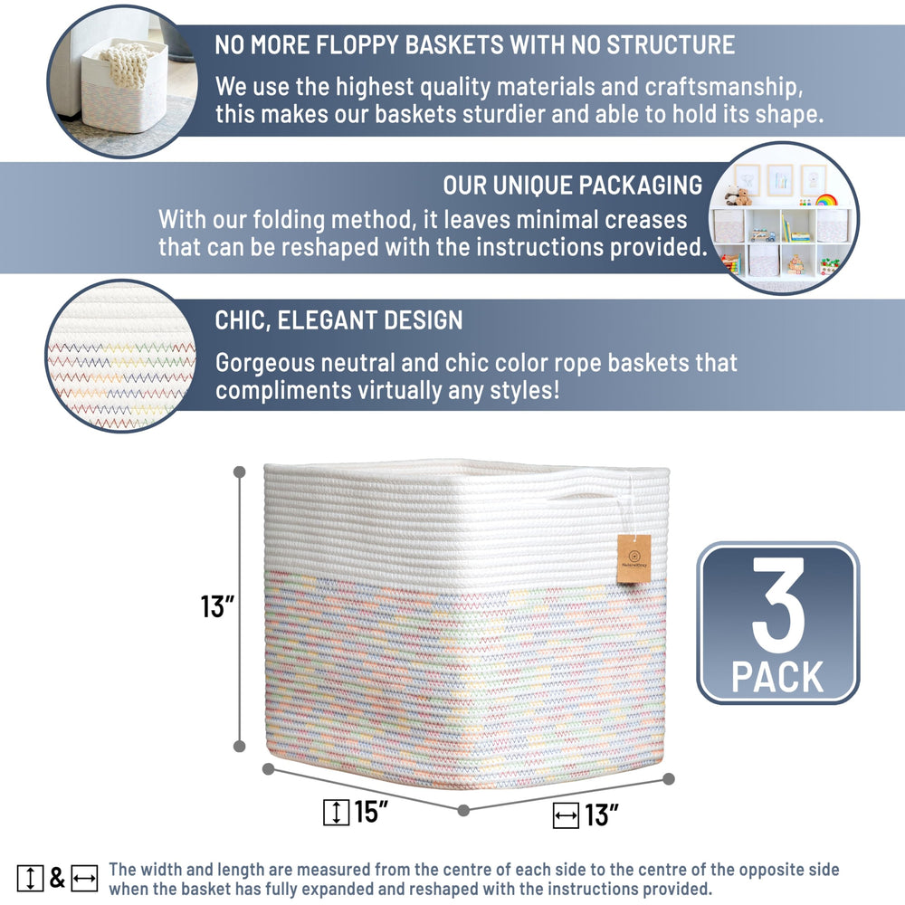 NaturalCozy Kallax bin folded edges highlight easy reshaping for tidy storage.