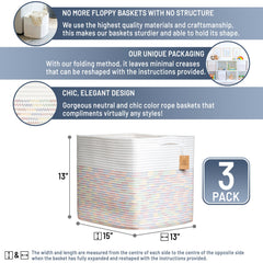 NaturalCozy Kallax bin folded edges highlight easy reshaping for tidy storage.