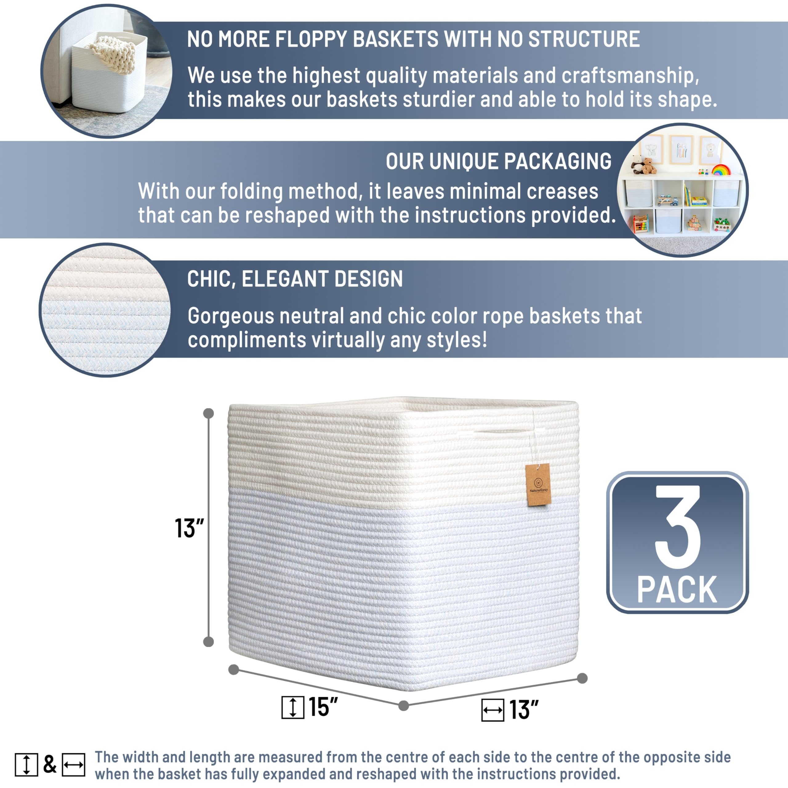 NaturalCozy Kallax bins side view highlights compact storage for toys and books.