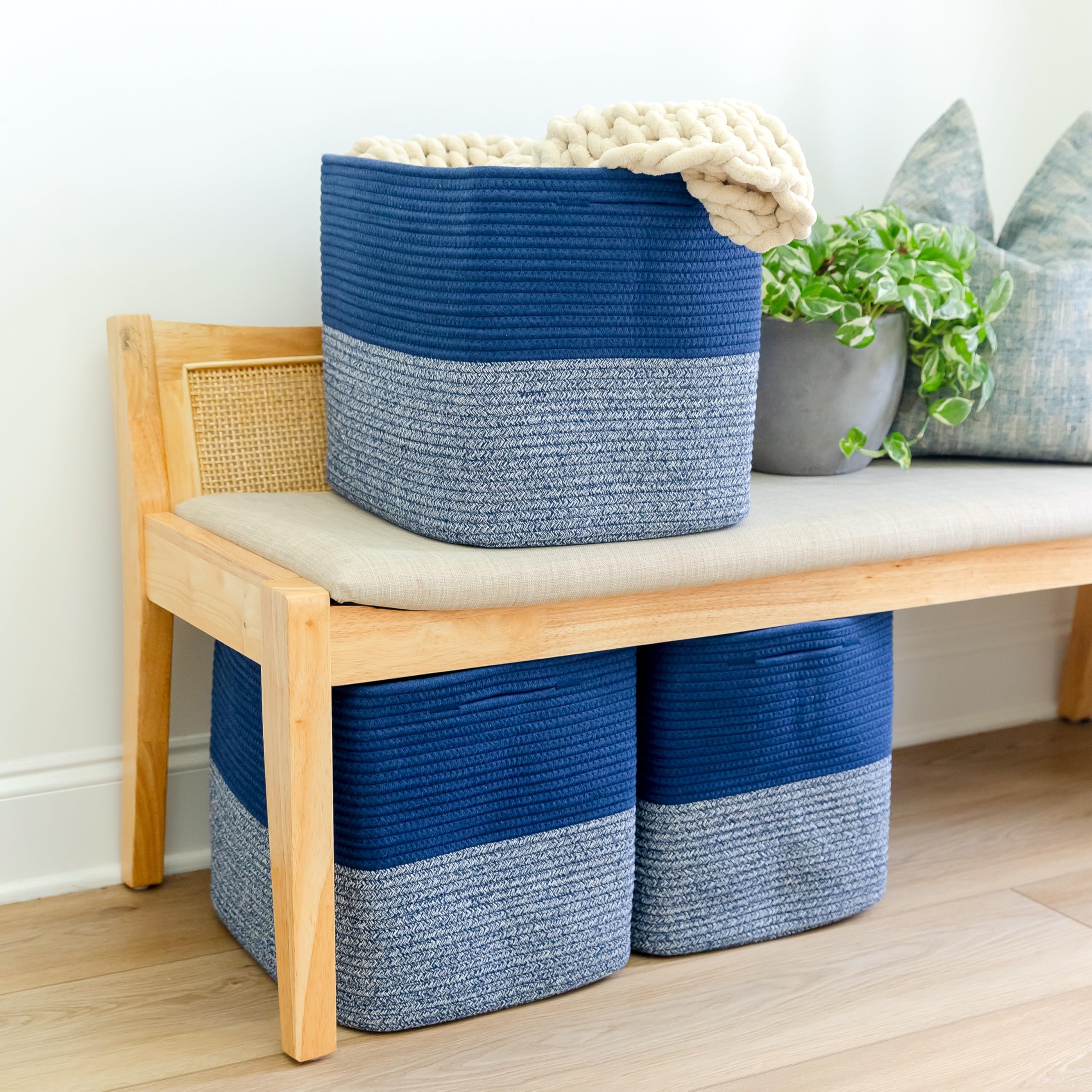 NaturalCozy kids’ room organization bin used for toy and book storage.