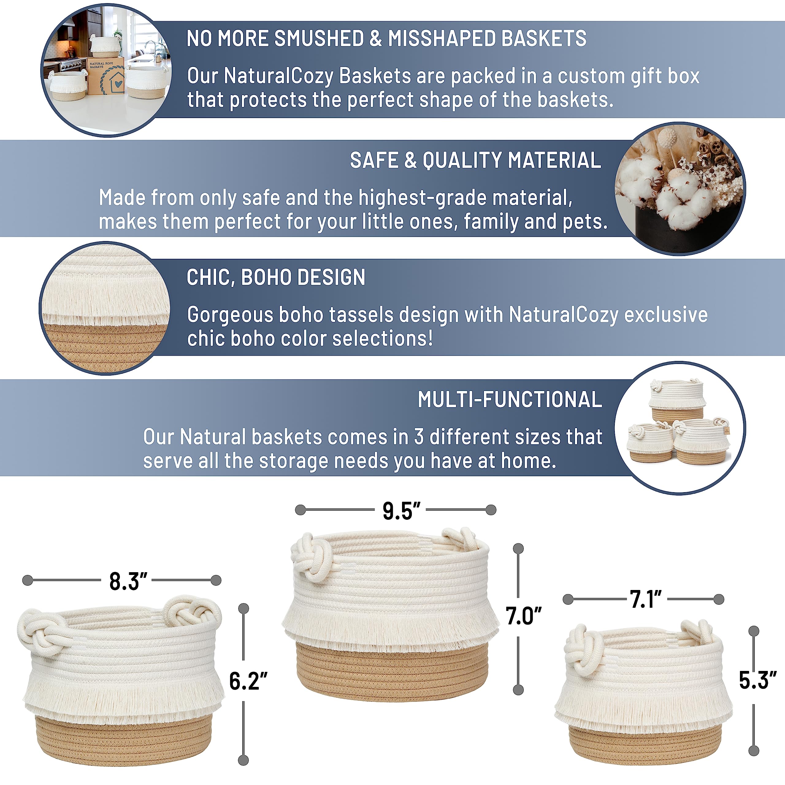 NaturalCozy large basket toy-bin showcases kid-friendly organization for stuffed animals and blocks.