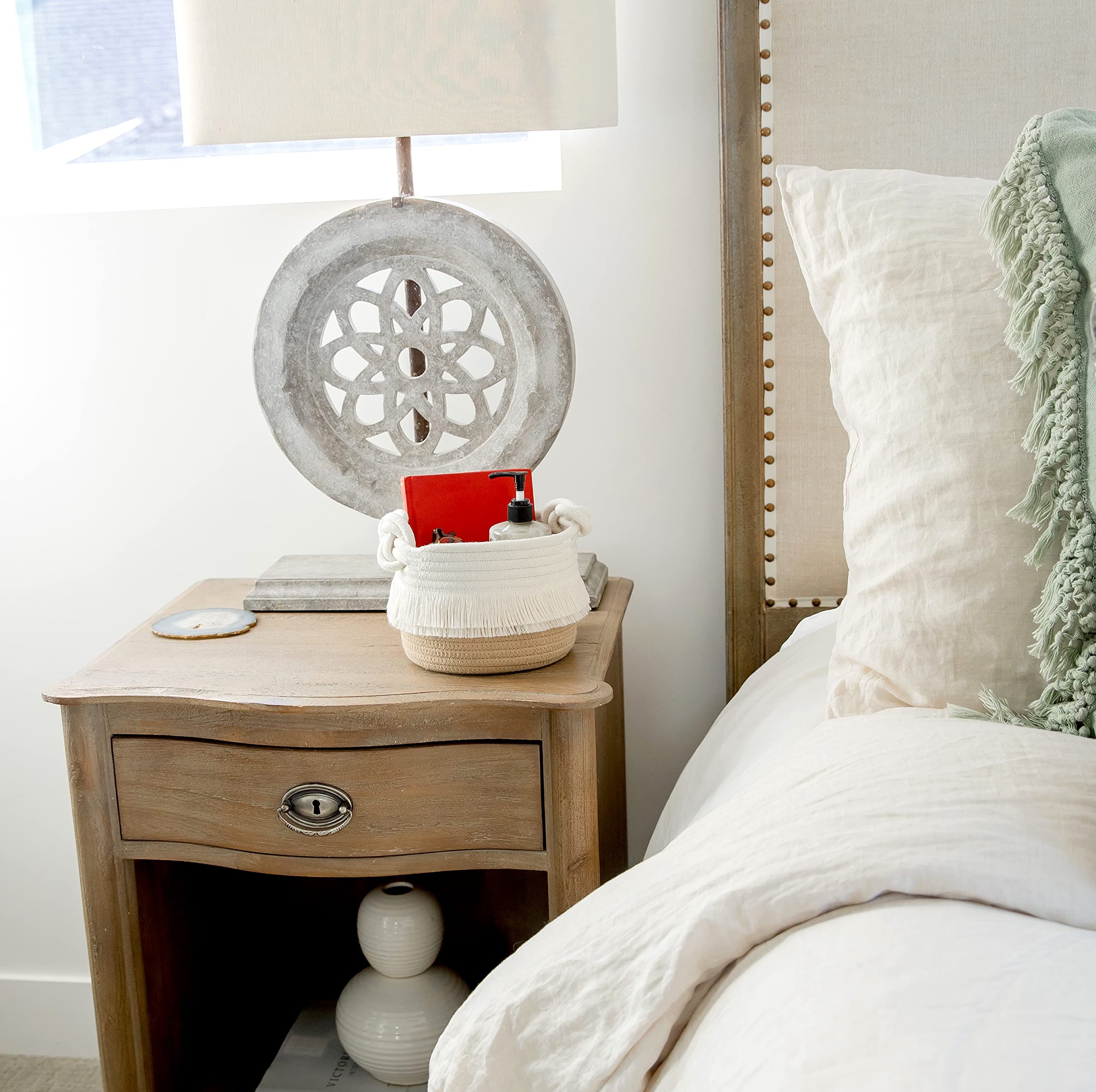 NaturalCozy Montessori-inspired round baskets blend functional storage with rustic-chic style.