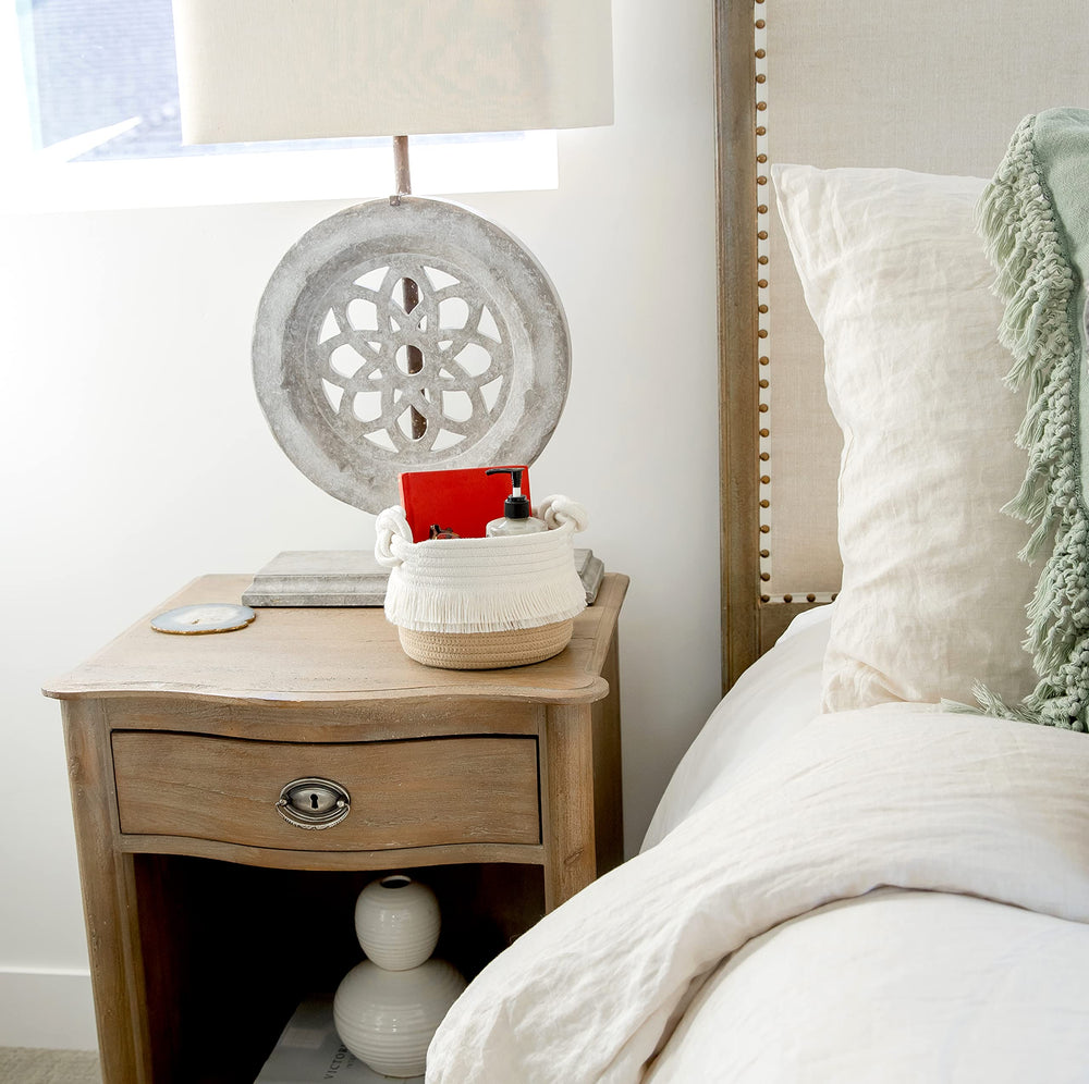 NaturalCozy Montessori-inspired round baskets blend functional storage with rustic-chic style.
