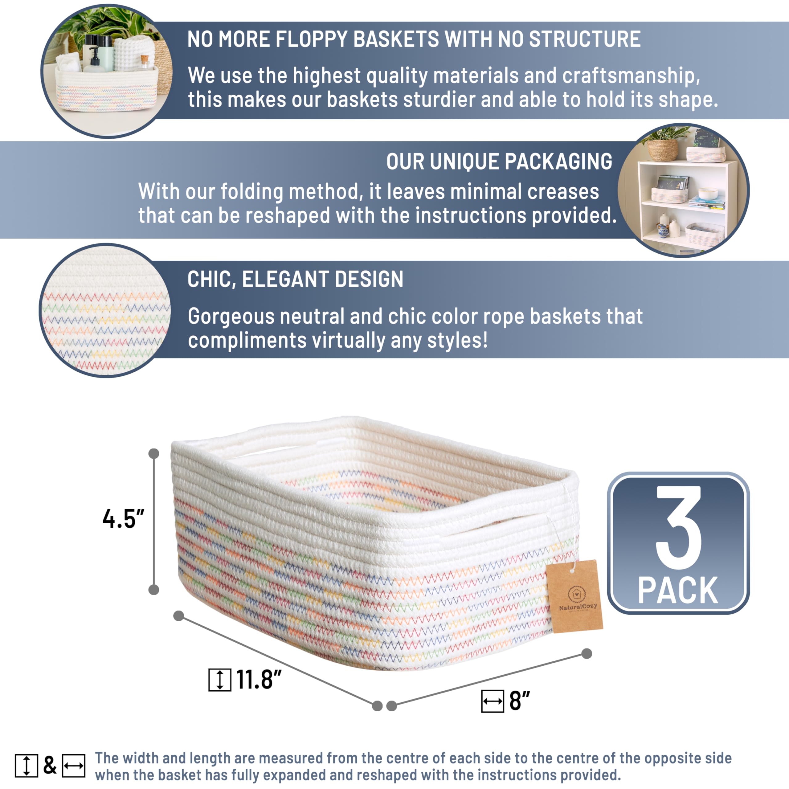 NaturalCozy 3-pack on shelf demonstrates organized nursery storage