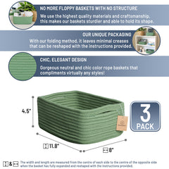 NaturalCozy rectangle basket 3pack-stacked showcases space-efficient organization for toys and linens.