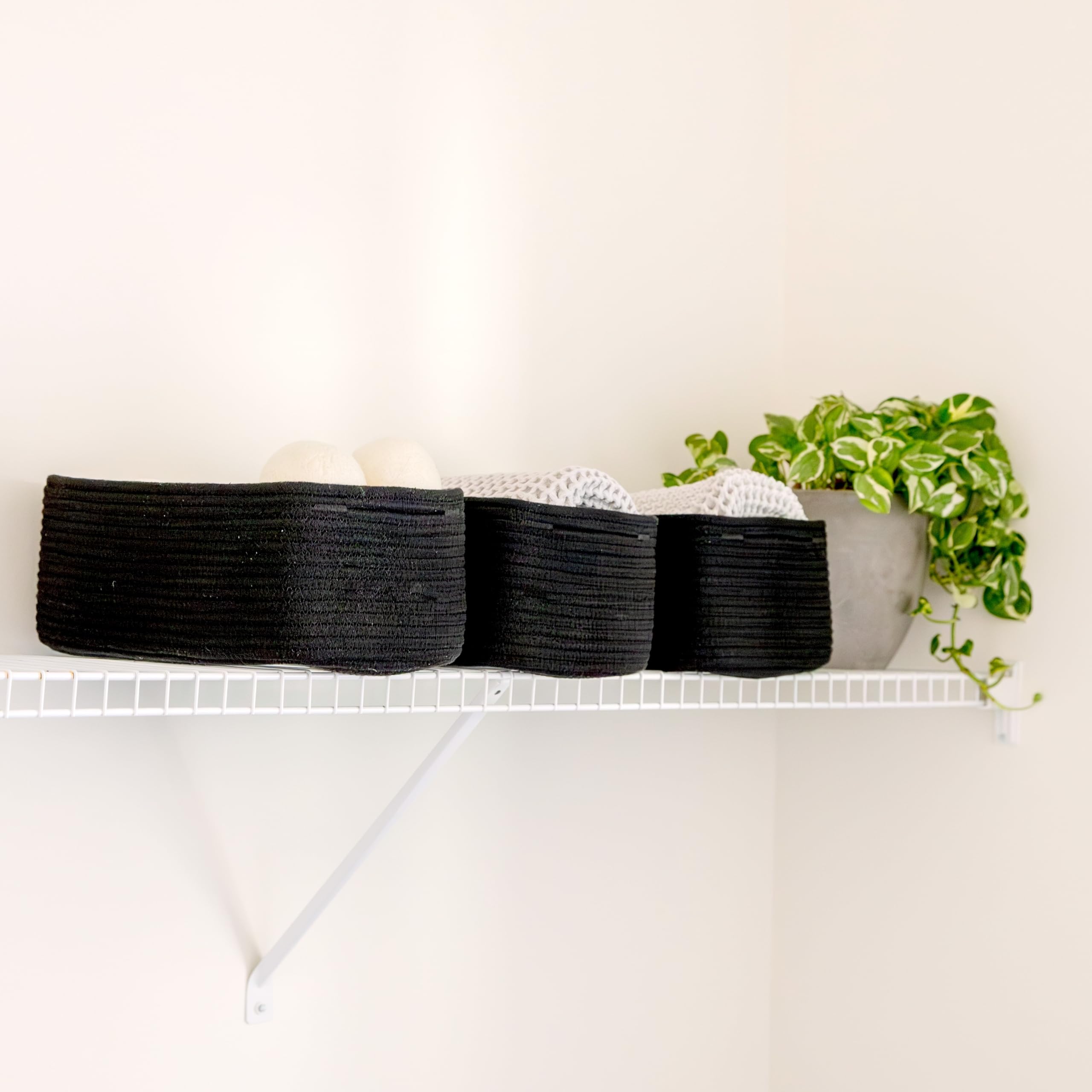 NaturalCozy rectangle basket dimensions fit shelves and desks