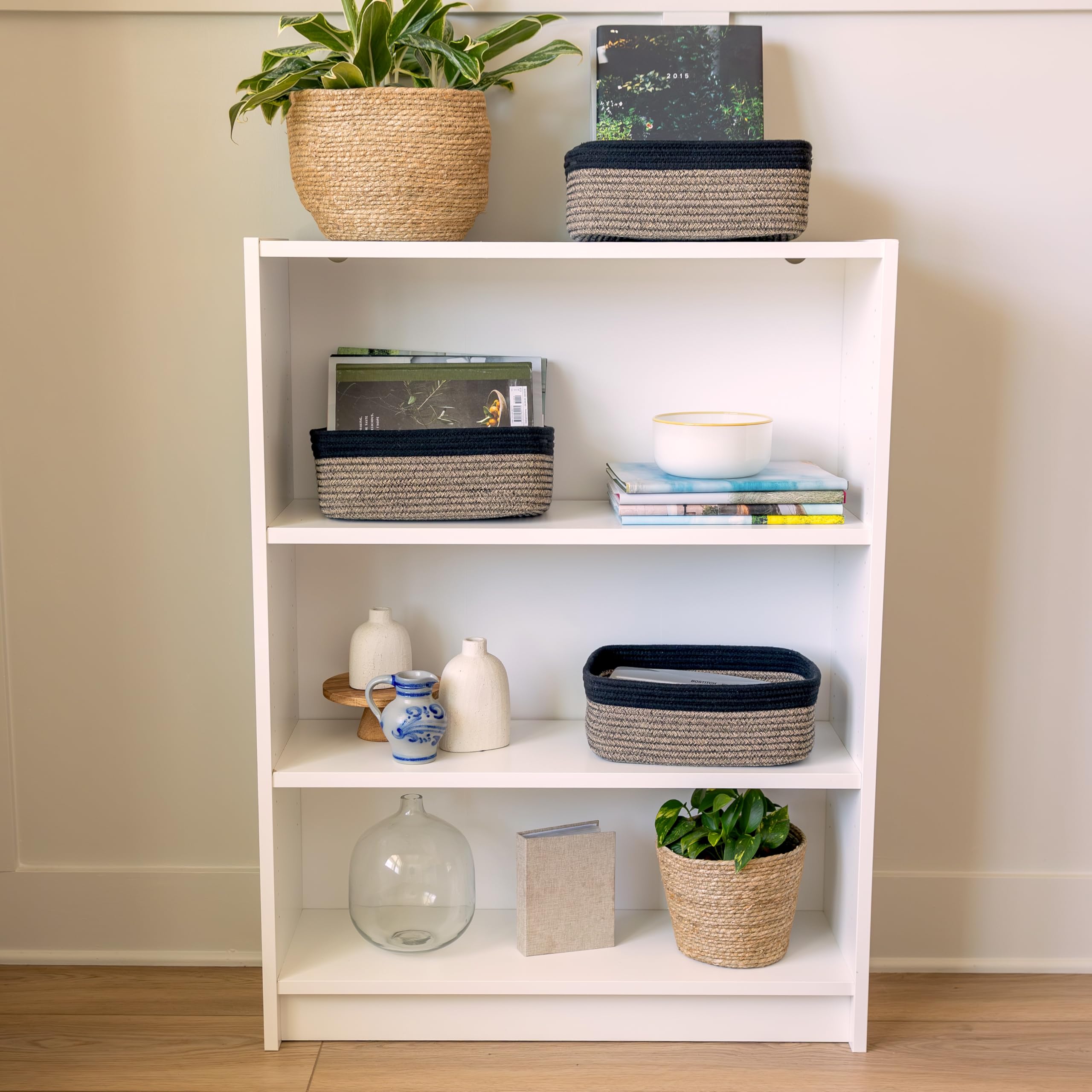 NaturalCozy rectangle basket offers extra storage for toys, books, and blankets