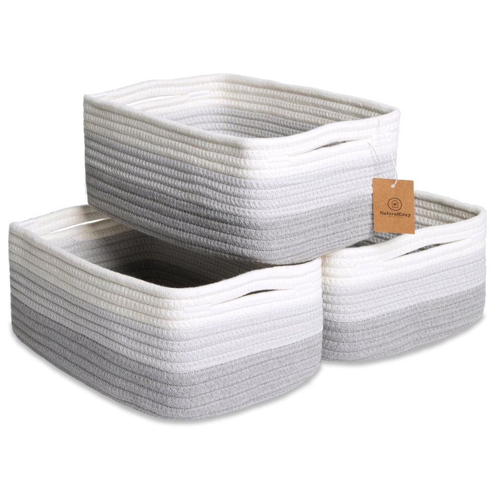 NaturalCozy rectangle basket folding method shows easy shaping for organized spaces.