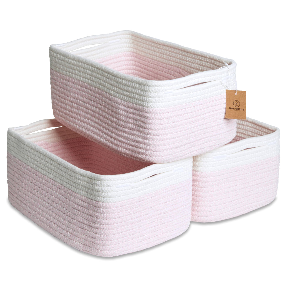 NaturalCozy rectangle basket folding-method close-up for easy shaping and tidy storage.