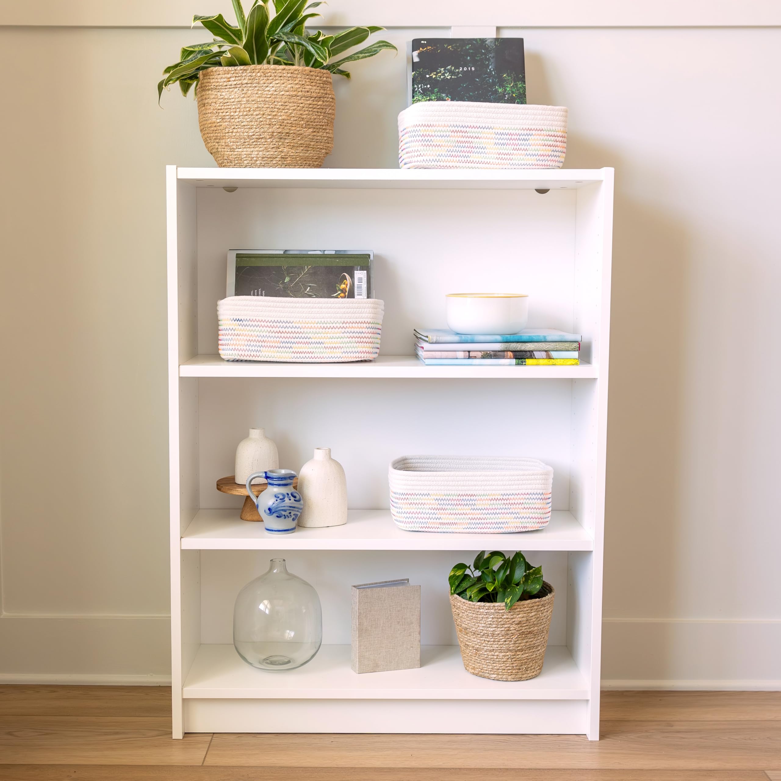 NaturalCozy three-pack storage bins fill closet space