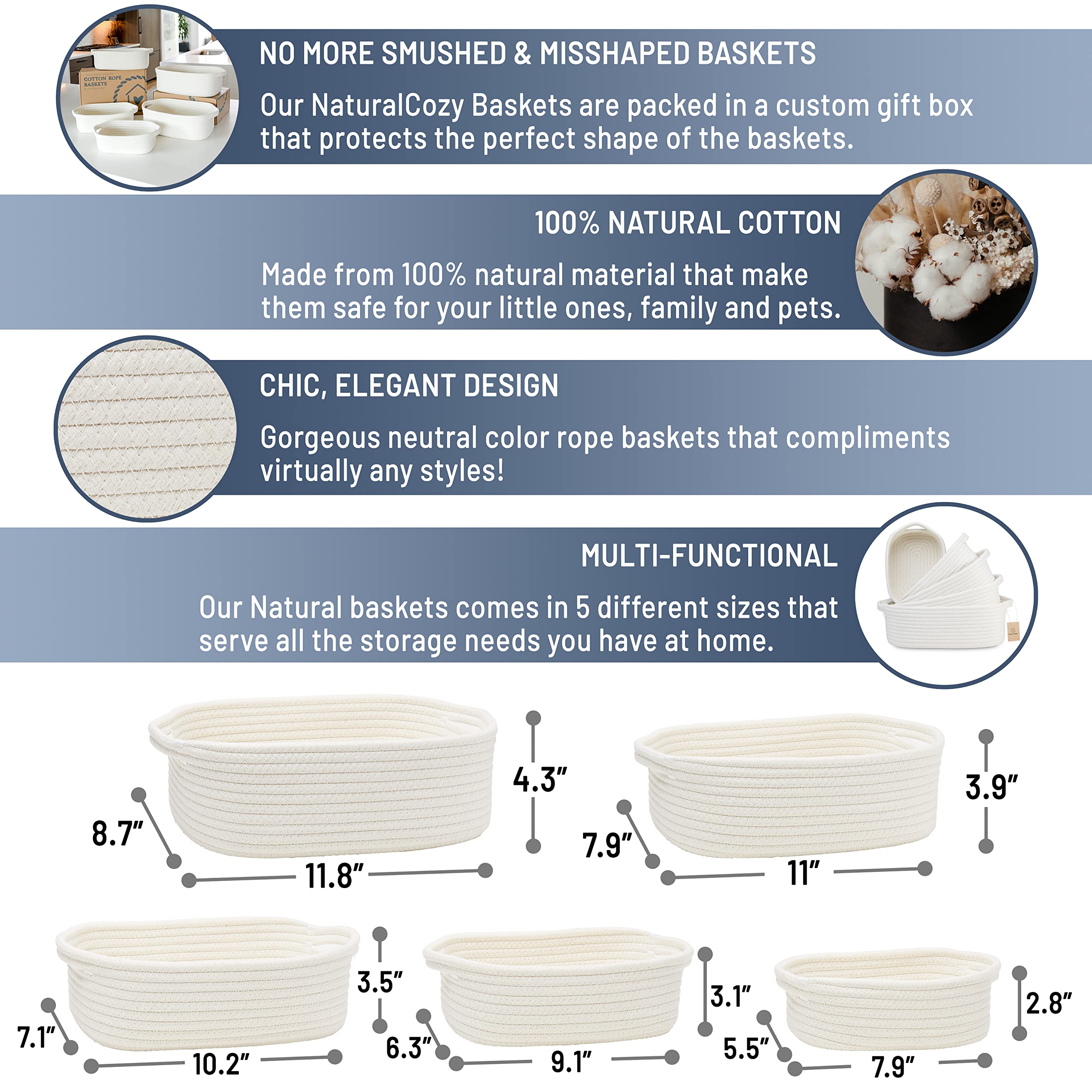 NaturalCozy largest basket demonstrates ample toy and blanket storage