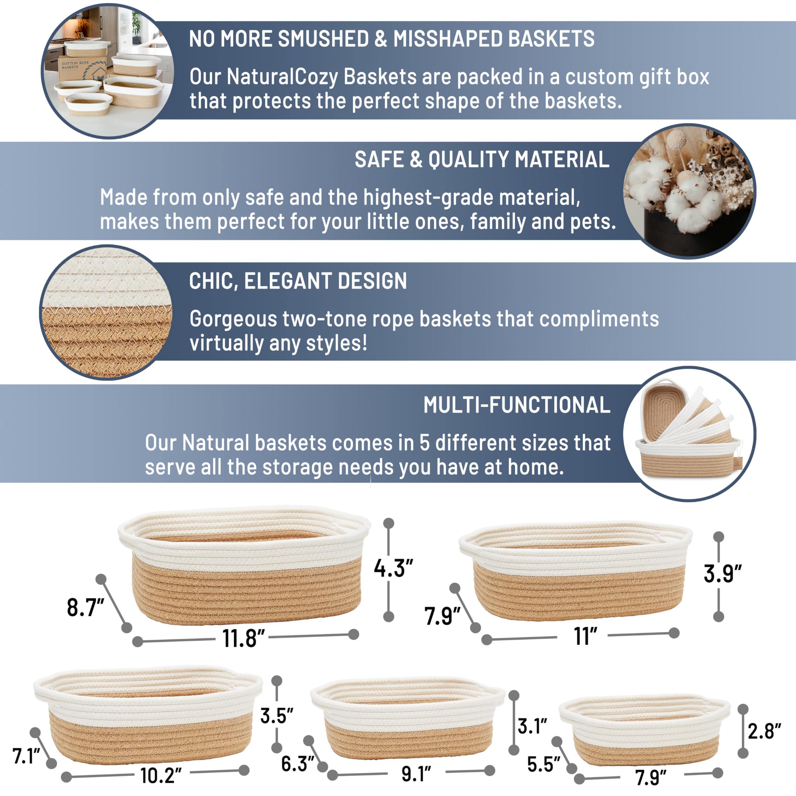 NaturalCozy largest display basket shown in a Montessori-inspired setup for organized play.