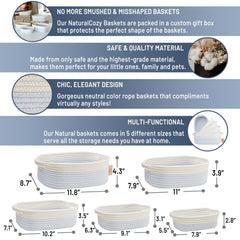 NaturalCozy largest rectangle basket used for toy storage