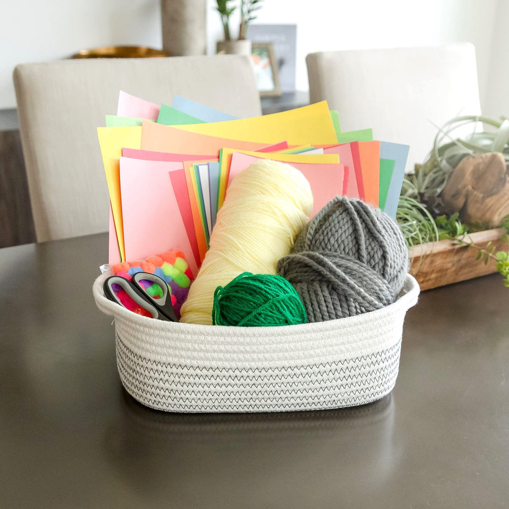 NaturalCozy rectangle basket set scratch-free weave protects surfaces during daily use.