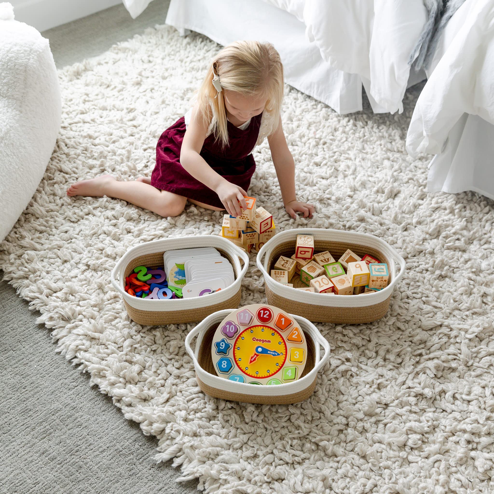 NaturalCozy small storage basket on a dresser doubles as a keys or jewelry organizer.