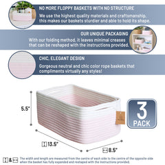 NaturalCozy rectangle basket sturdy-structure demonstrating durable, wrinkle-free organization.