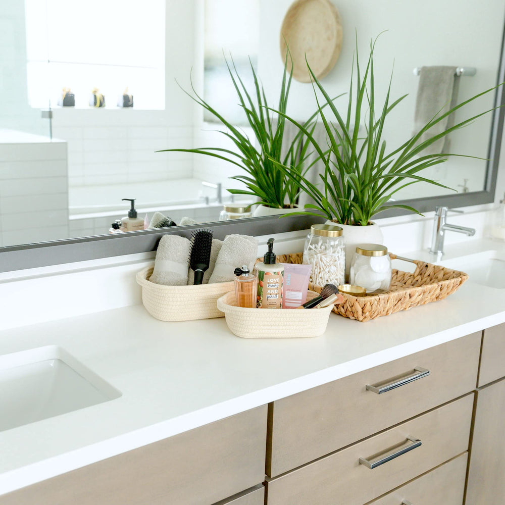 NaturalCozy bathroom basket sturdy storage for toiletries and towels