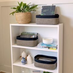NaturalCozy rectangle bin filled with toys, showcasing increased storage space.
