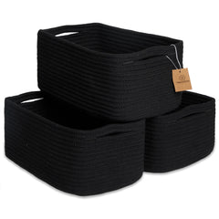 NaturalCozy rectangle storage baskets three-pack for organized shelves