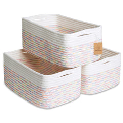 NaturalCozy rectangle storage basket folded-structure demonstrates durable, crease-free organization for shelves.
