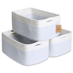 NaturalCozy rectangle storage baskets folding method demonstrates easy shaping and tidy shelving