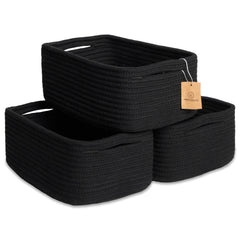 NaturalCozy rectangle storage baskets on a shelf showing organized, space-saving setup