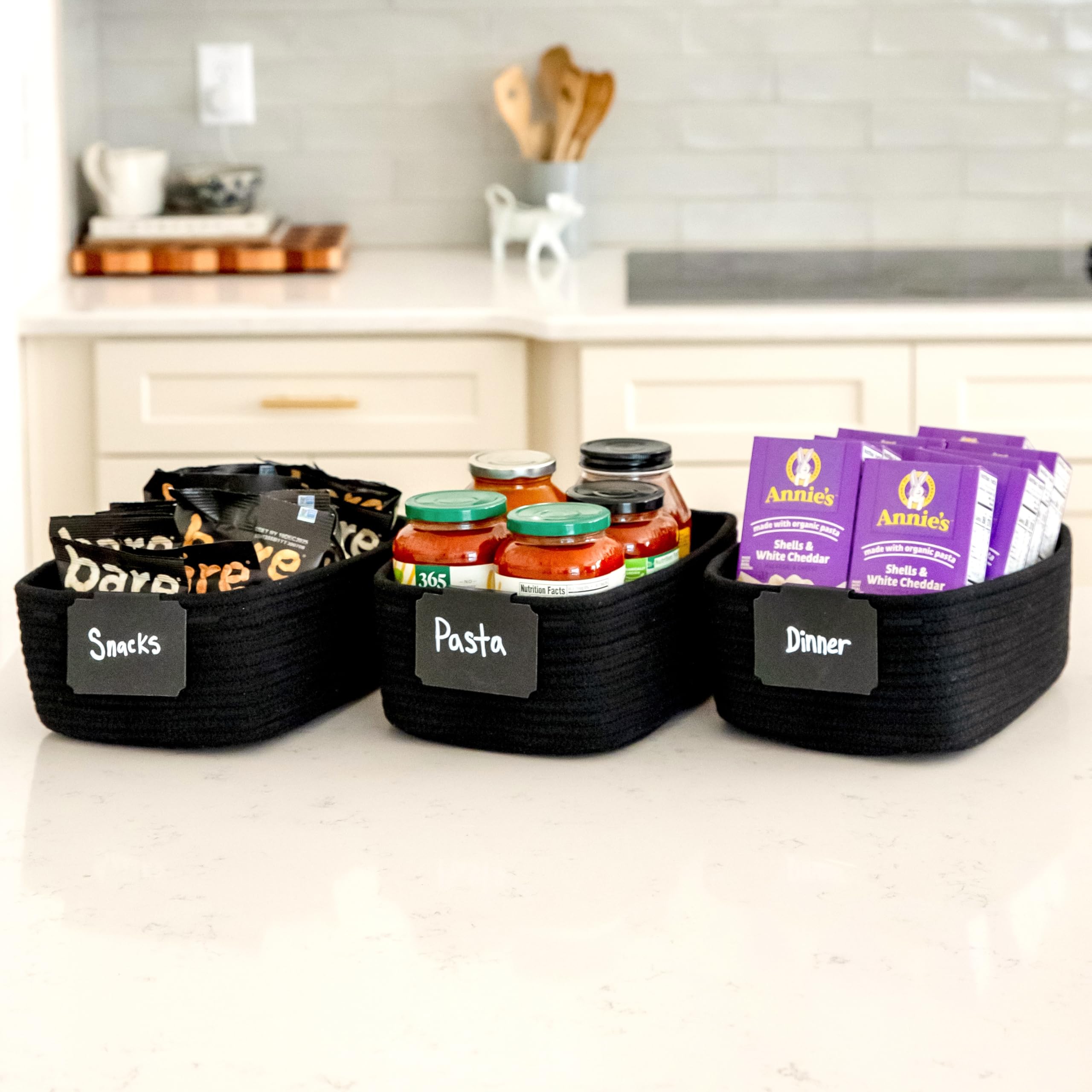 NaturalCozy small storage baskets in nursery for toy and diaper organization